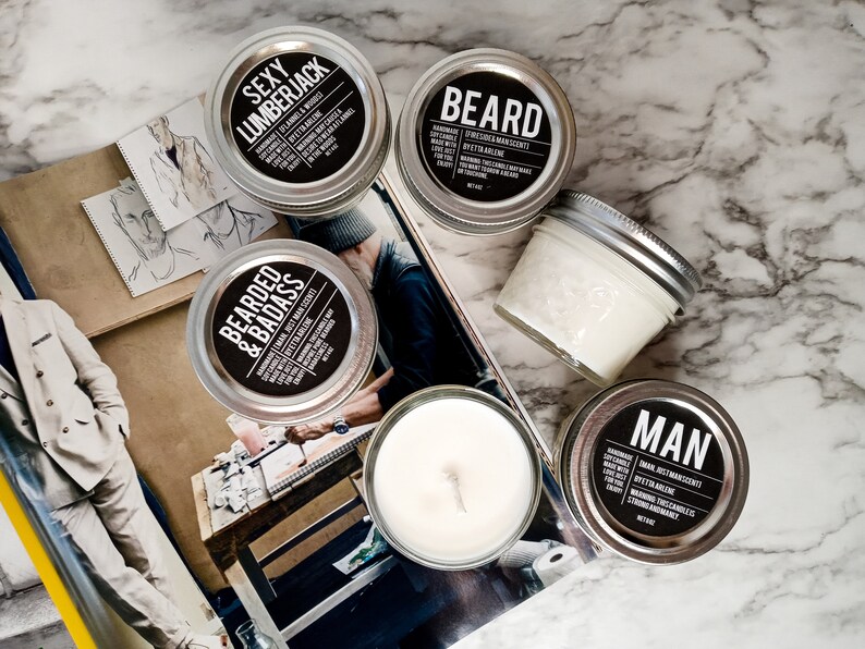 Man Candle Scented Soy Candle Gift for Guys Candles for Etsy