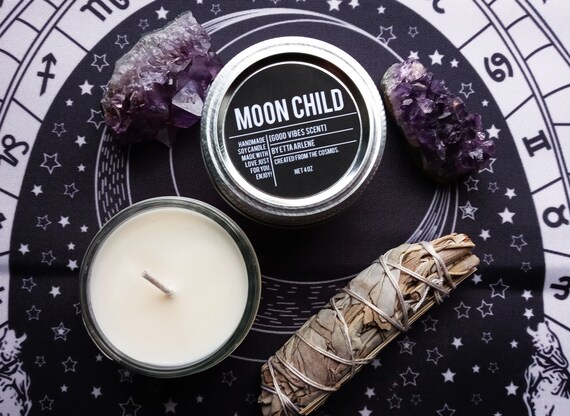 Moon Child Candle - Moon Candles - Witches Candles - Candles for witch friends, candles for the coven, astrology- by Etta Arlene