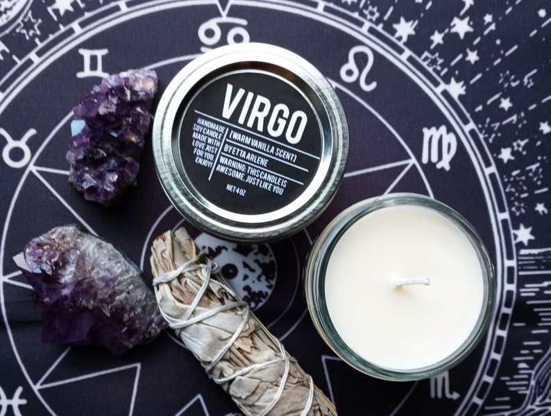 Zodiac Sign Candle Astrology Candles Astrological Sign Etsy