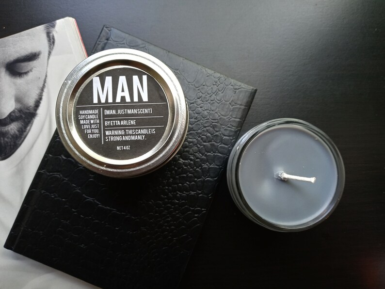 Man Candle Scented Soy Candle Gift for Guys Candles for Etsy