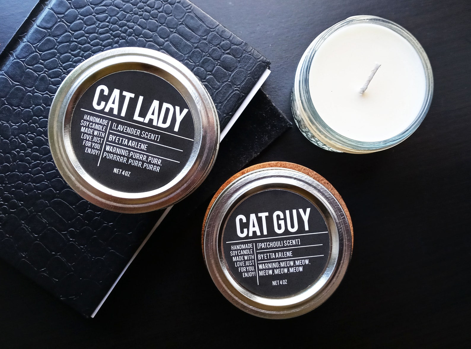 Cat Lady Soy Candle Cat Lovers Candle Lavender Scented Etsy