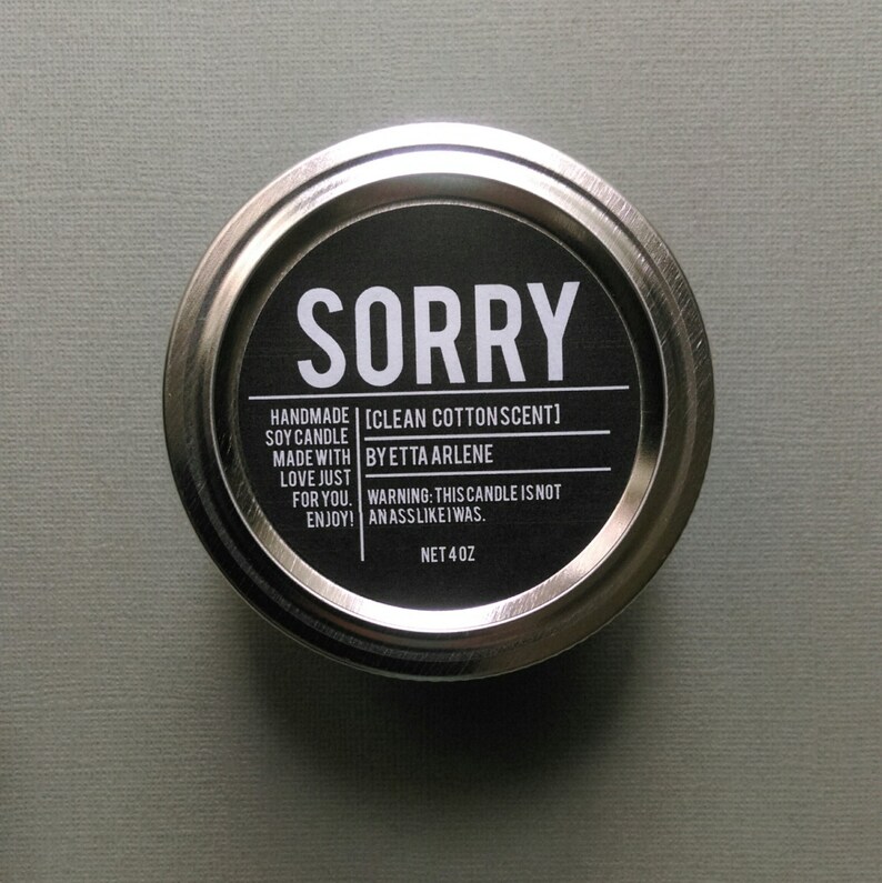 Apology Gift by Etta Arlene Candles Sorry Scented Candle Apology Scented Candle