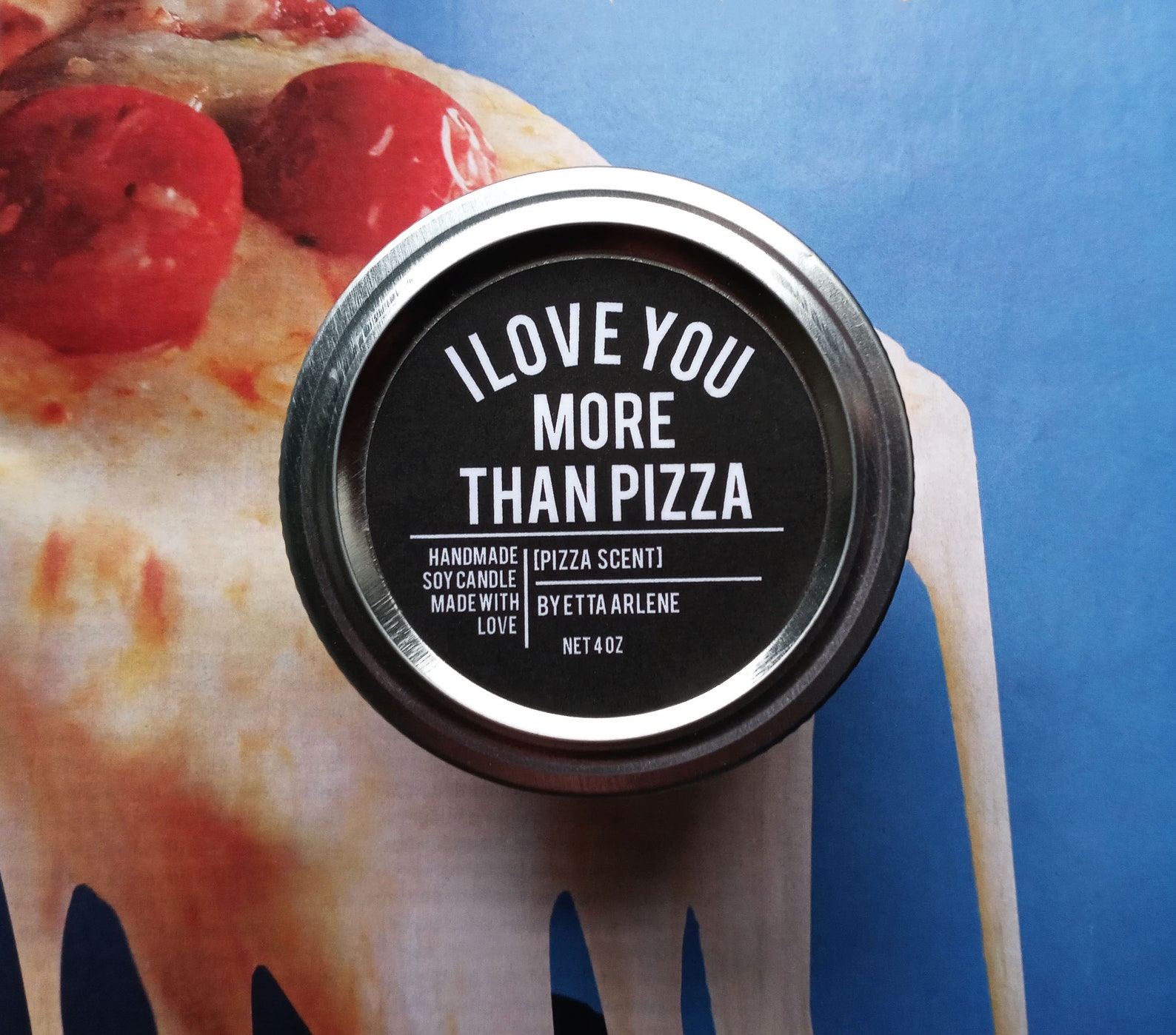 I Love You More Than Pizza Soy Candle Pizza Scented Candle Etsy