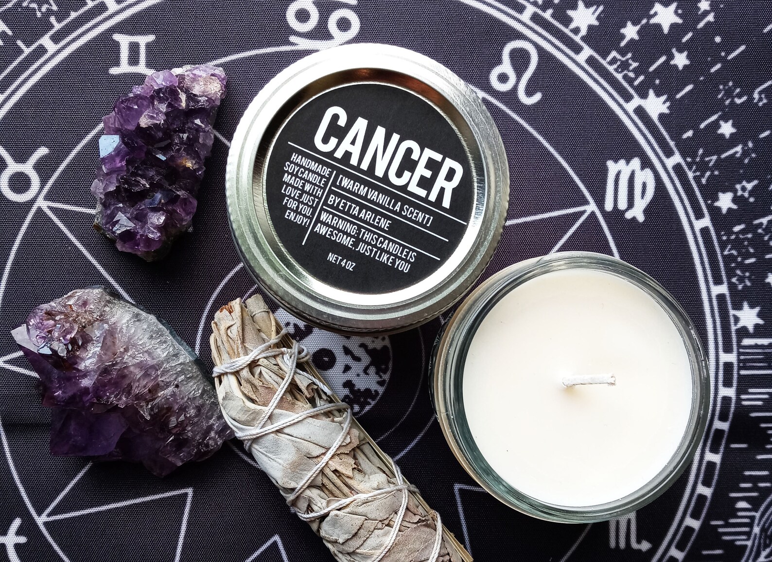 Zodiac Sign Candle Astrology Candles Astrological Sign Etsy