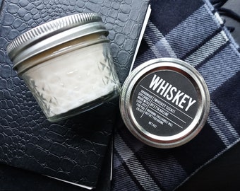 Whiskey Candle,  Whiskey Scented Candles, Booze Candle, Whiskey Gift, Whiskey Lovers Gift, Gift For Whiskey lover by Etta Arlene 4oz jar