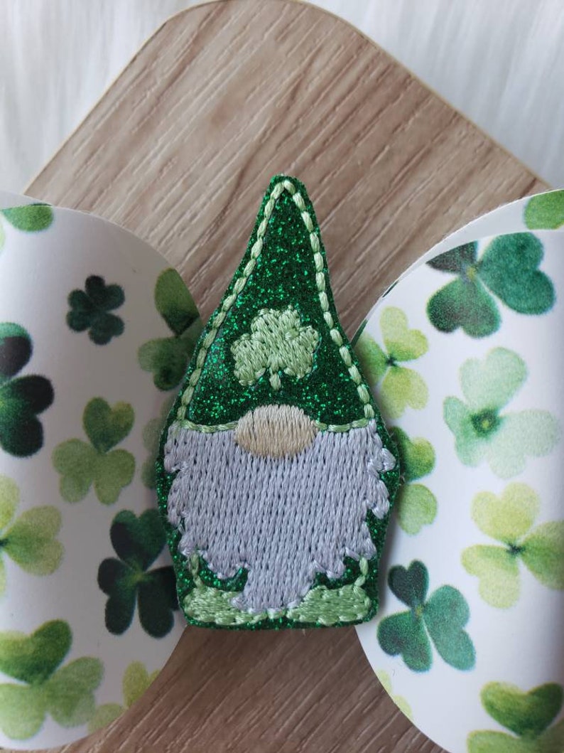 green bow Gnome hair bow baby headband St.Patrick/'s day bow