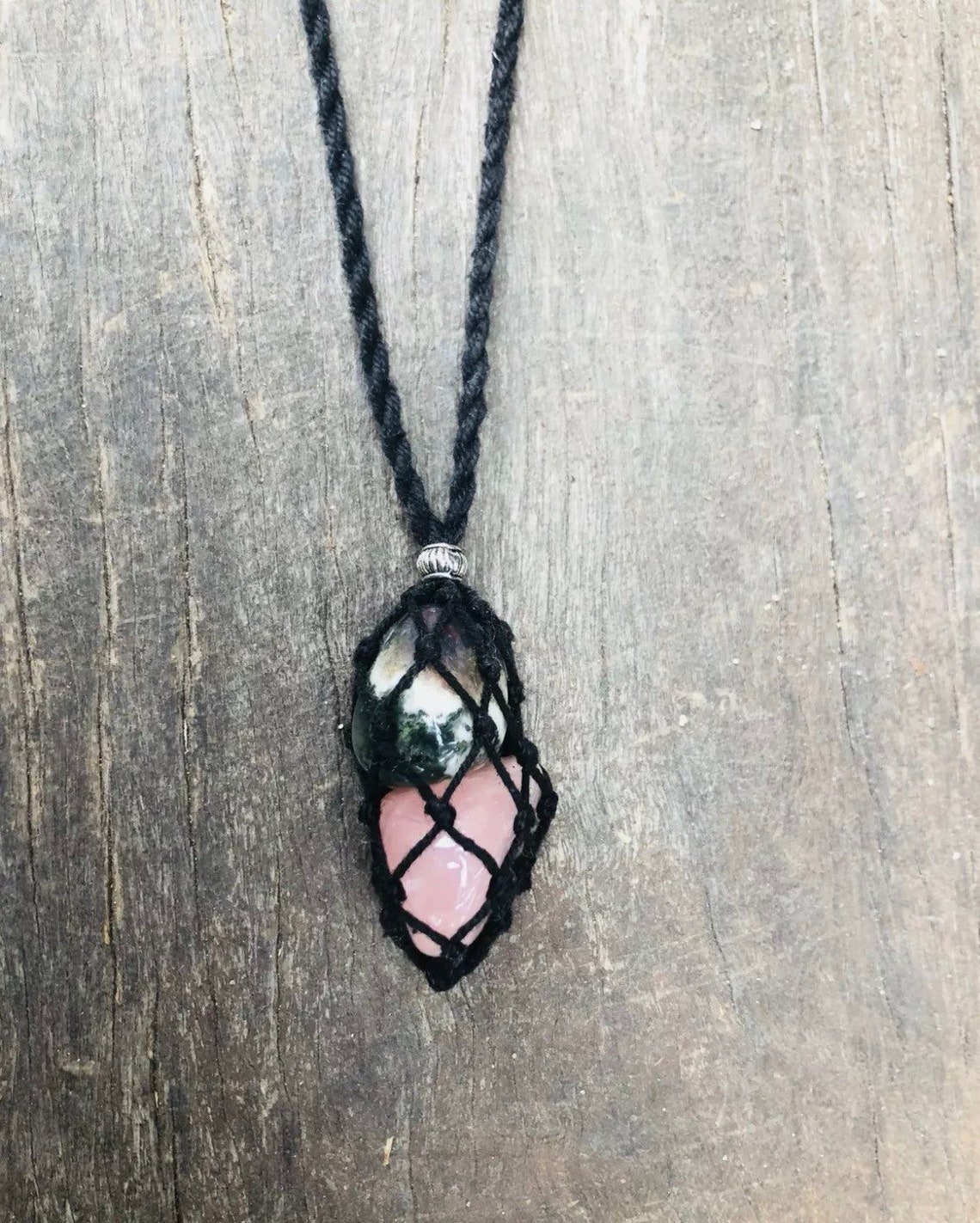 Handmade Macrame Crystal Necklace Holder Large or Double Etsy