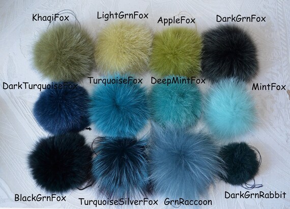 Green Fur Pom Pom Arctic Fox Pom Pom Real Soft Fur Pom Pom For Etsy