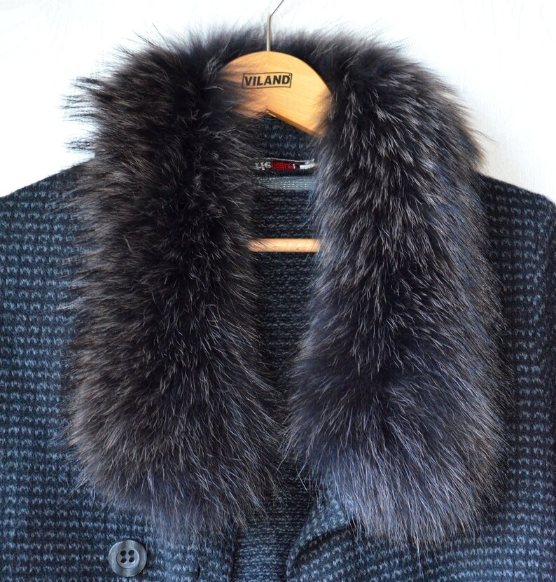 Raccoon brown black fur collar trim 70cm 27.5 lenght Dark brown genuine fur with tips Soft fur trim Long fur stripe Fur decoration