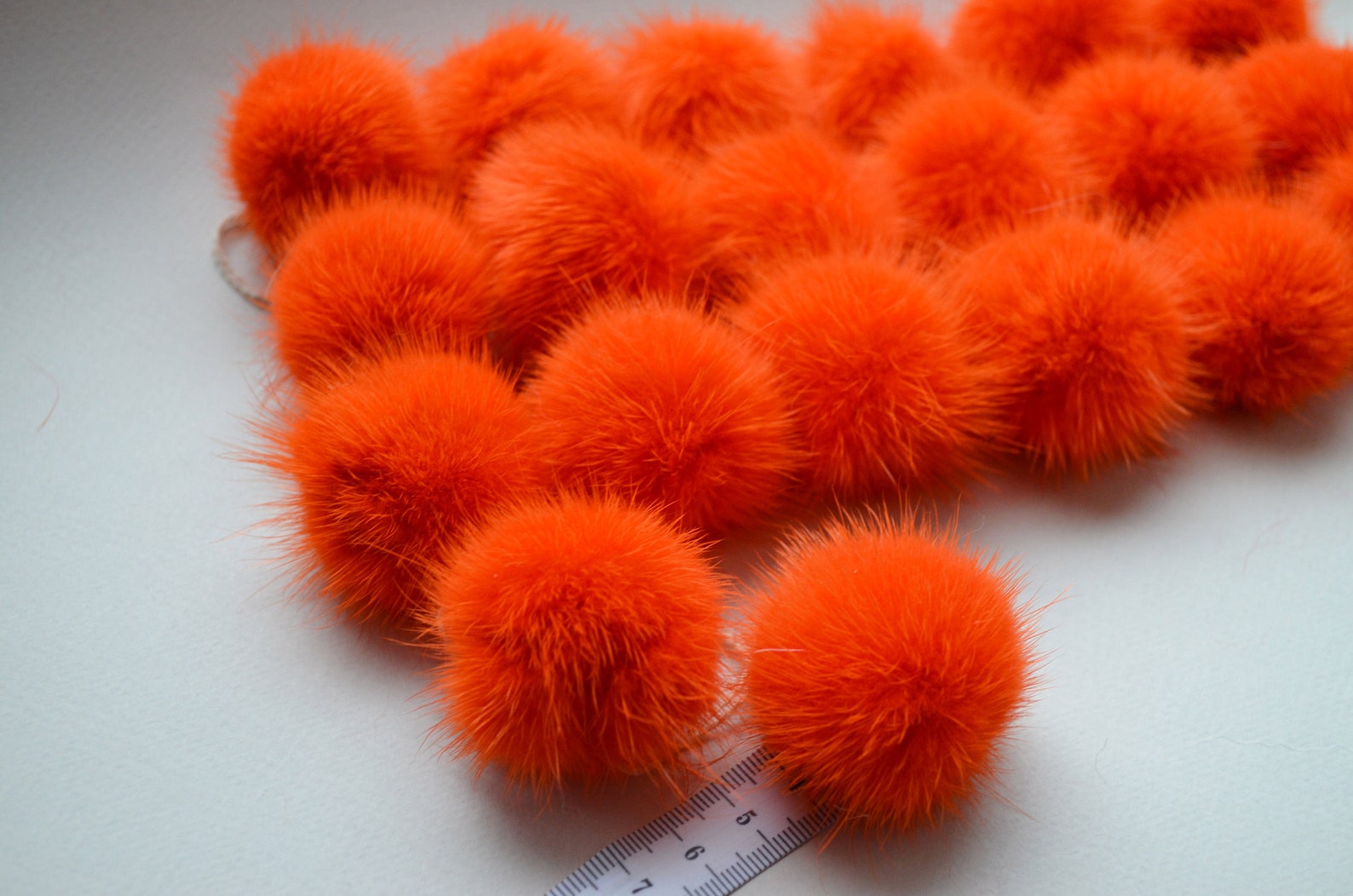 Set of small orange fur pom pom 10 15 20 30 pcs mink pom pom 4 Etsy