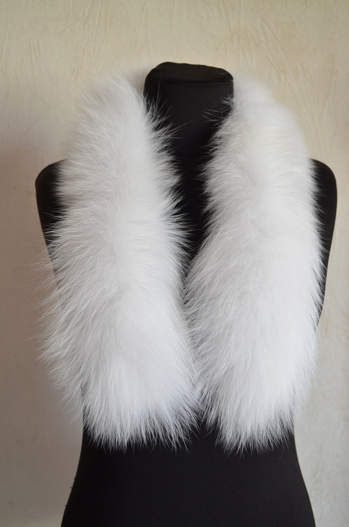 White fox fur trim 80cm 31.5 lenght Soft fluffy genuine | Etsy
