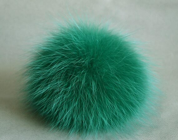 Green Fur Pom Pom Arctic Fox Pom Pom Real Fur Pom Pom For Etsy