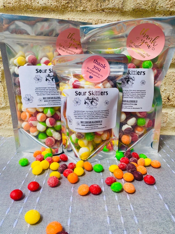 Freeze Dried SOUR Skittlers Freeze Dried Candy Freeze Dried Etsy