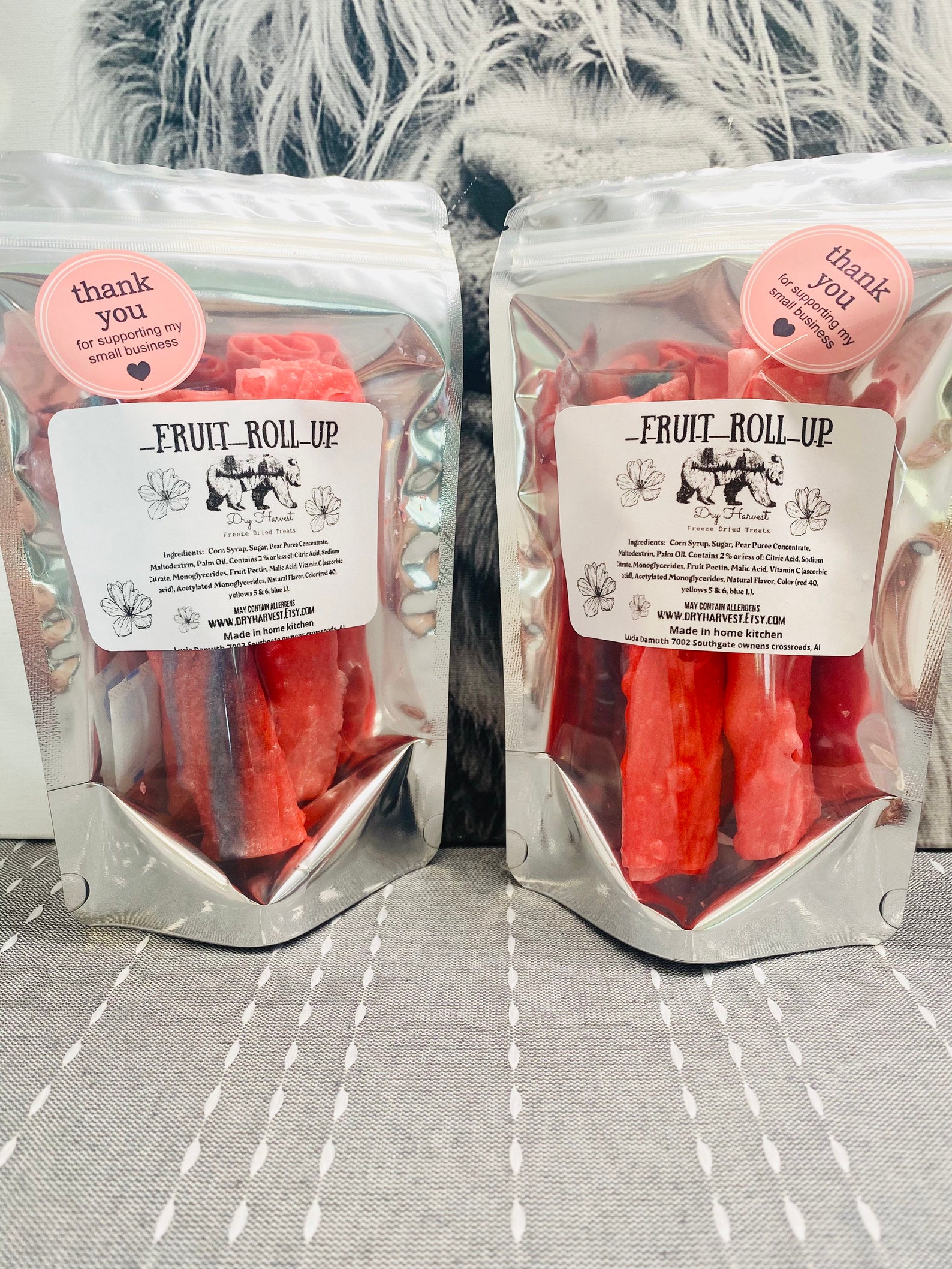 3 Freeze Dried Fruit Roll Ups 5x8 Bag Freeze Dried Candy Etsy