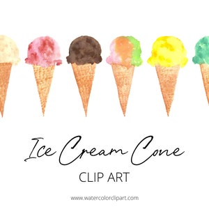Handbemalte Aquarell Eistüte Clipart, individuelle Einladungen ClipArt, digitaler Download Eiscreme ClipArt, Frozen Dessert ClipArt