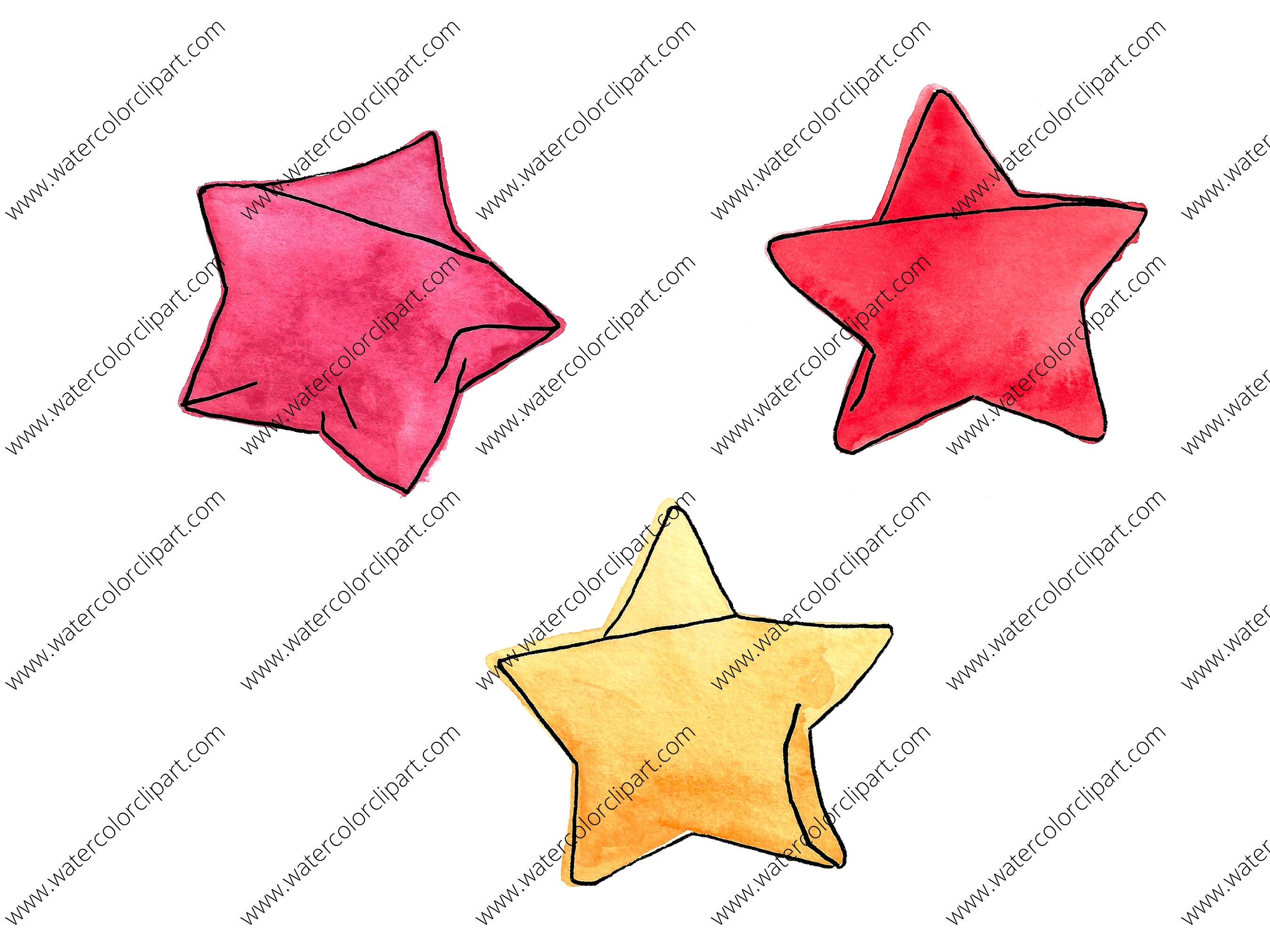 Origami Paper Stars Clip Art, Origami Clip Art, INSTANT DOWNLOAD, Rainbow  Watercolor Stars, Painted Stars, Fat Paper Stars, Scrapbooking, 