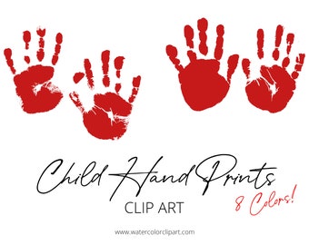 Watercolor Rainbow Kids Handprint PNG Clip Art Files for Shirts, Watercolor Kids Hands, INSTANT DOWNLOAD, Rainbow Watercolor Hands Clipart