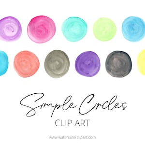 Handgemalte solide Regenbogen Aquarell Kreise, Pastell runde Pinselstriche Clip Art, kommerzielle Nutzung, Scrapbooking Kartenherstellung Design-Elemente