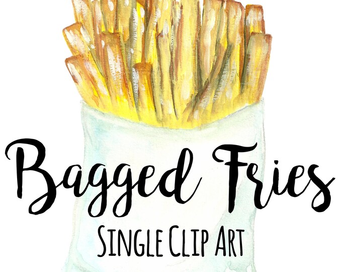 Watercolor French Fries Clipart | 10 High Quality Jpgs | Food Clipart ...