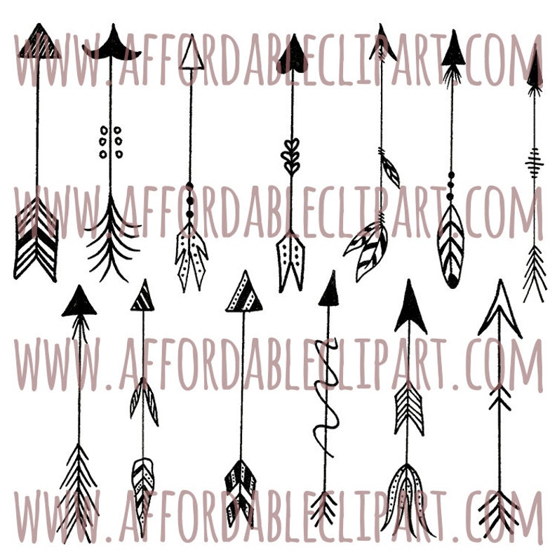 Doodle ClipArt Pen and Ink Arrows Doodle Clip Art Arrows ClipArt Custom Invitations Clip Art Digital Hand Drawn Clip Art Arrow Clip Art