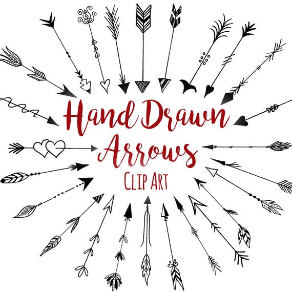 Doodle ClipArt Pen and Ink Arrows Doodle Clip Art Arrows ClipArt Custom Invitations Clip Art Digital Hand Drawn Clip Art Arrow Clip Art