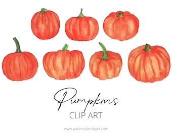 Watercolor Halloween Pumpkin Clip Art PNG Files For Commercial Use, Farmer’s Market PNG Files for Mug, Watercolor Autumn Images for Teachers