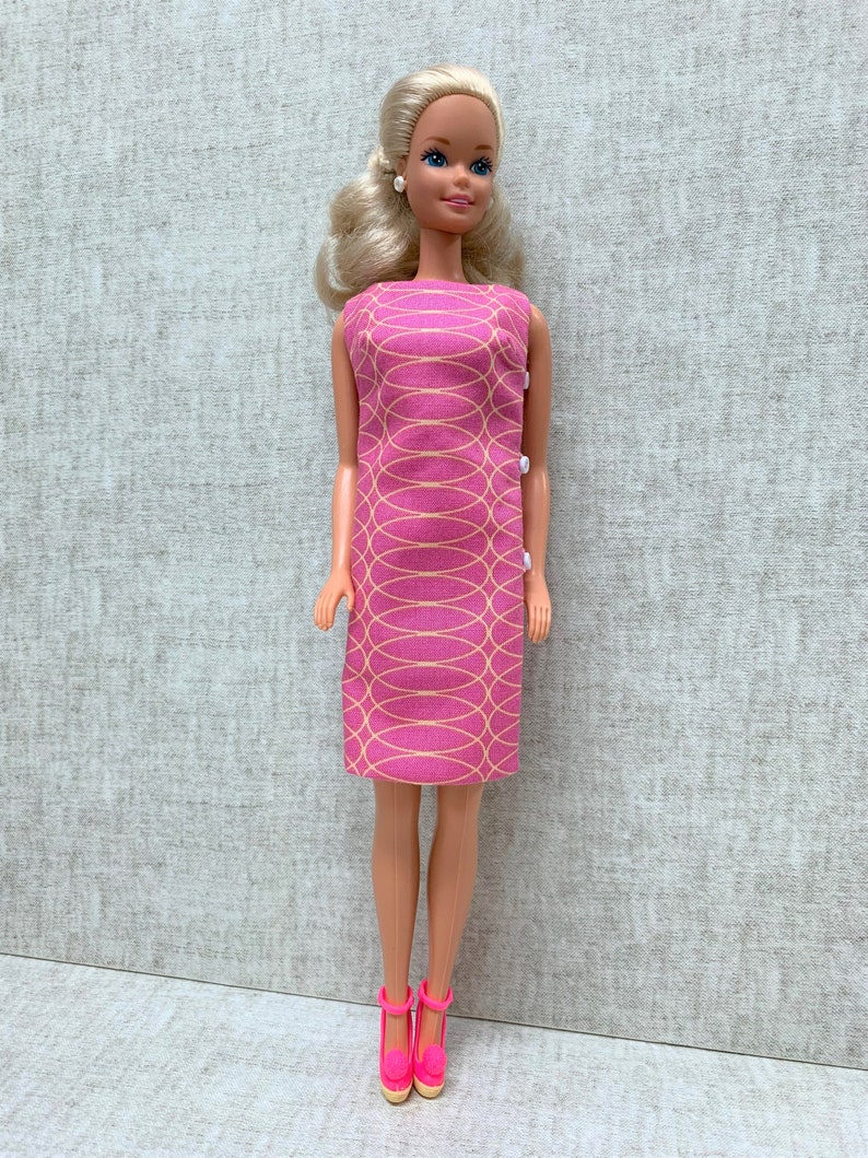 Pink Straight Dress for 1980s Barbie | Etsy