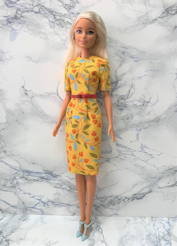 barbie fashionista yellow dress THML Suede Collar Denim Dress Denim / Extra Large main image 1