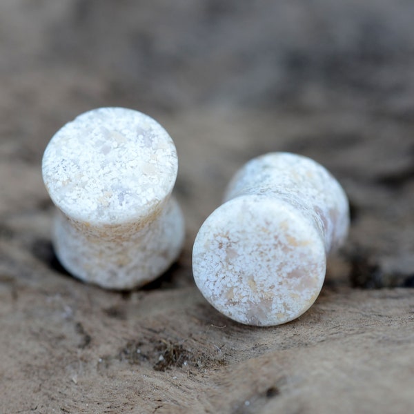 White Stone Tunnels. Wedding Plugs and Tunnels Marble Resin Gauges White Plugs Choice Your Unique Gauges Bridals Tunnels Daily Gauges Women