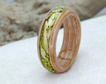 Wood nature wedding rings, Engagement flower ring, Light women wooden ring, Women wood ring, Bentwood women ring, Wooden gift, Forest