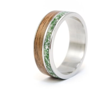 Aliança de Prata com Jade, Anel de Prata com Jade, Anel de Prata com Noz Americana, Aliança de Jade Verde, Anel Masculino de Prata com Jade