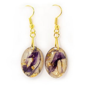 Birch Earrings with Purple Iris. Purple Iris Earrings. Iris Silver Earrings. Purple Iris, Pressed Flower Iris. Purple Iris Earrings.