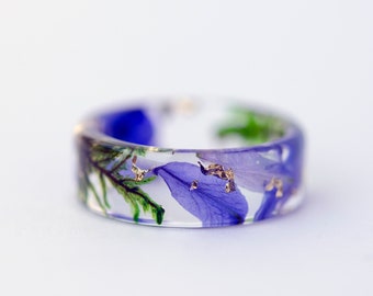 Real Moss Ring, Nature resin green moss ring, Terrarium jewelry,  resin jewelry, statement ring, Real flower ring, Botanical resin ring