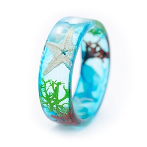 Blue Resin Ring Beach Ocean Jewelry Gift Blue Resin Ring - Etsy