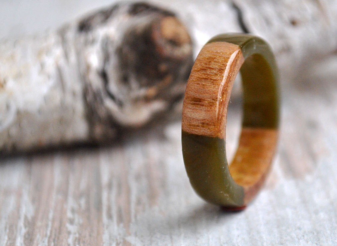 Olive ring ring wood Womens wood ring Personalized Ring Etsy