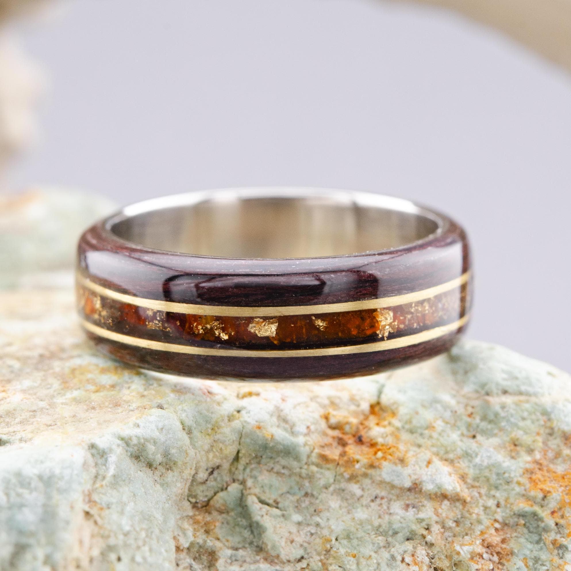 Marigold Inlay Titanium Ring