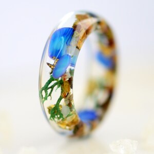 Ocean Resin Ring With Blue Stones Sea Sand Corals and 24K - Etsy