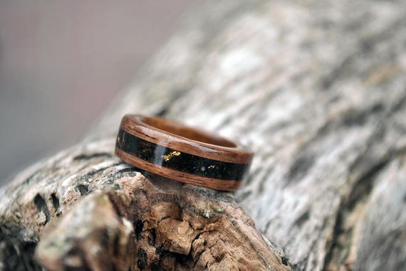 Celtic Wooden Ring, Celtic Wedding Rings, Forest Plant Wood Ring, Women Engagment Ring, Men Wood Forest Ring, Resin Wood Anniversary Jewelry