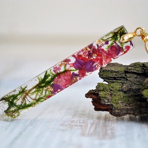 Natur Kette - Harz Halskette - Natur Schmuck - Moos Terrarium-Natur Moos Flechten Terrarium Halskette Wald Halskette Eco Resin Halskette
