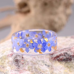 Forget Me Not Resin Ring. Blue Pressed Flower Ring. Forget Me Not Ring. Pressed Flower Ring. Women&#39;s Gift