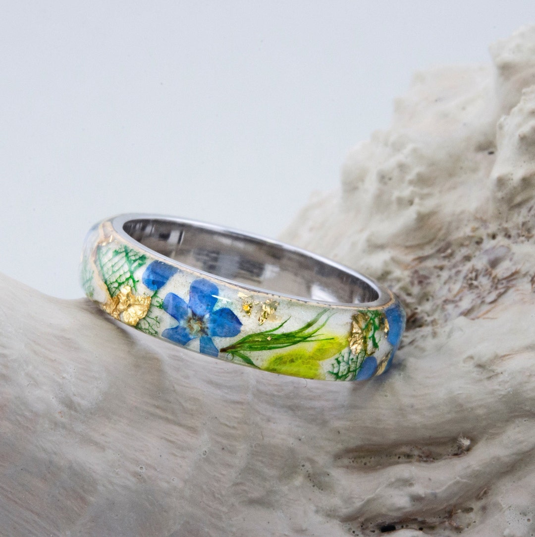Forget Me Not Flower Ring. Silver Rings With Flowers for Women