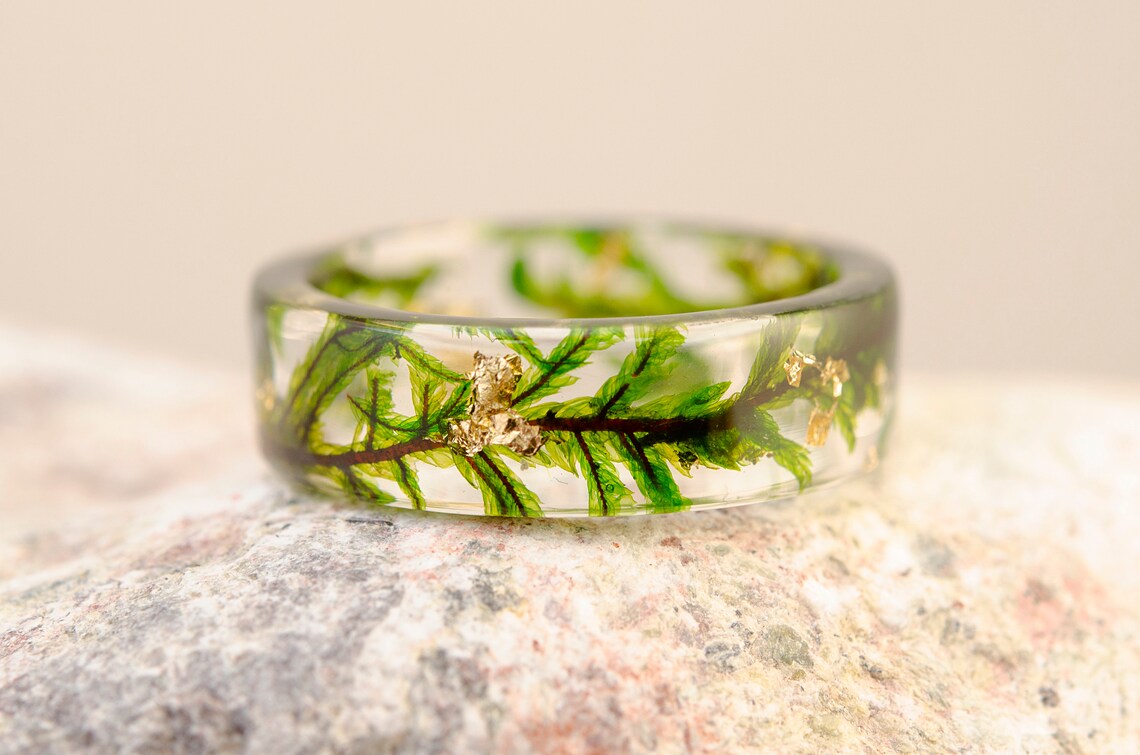 Mens Ring Real Moss Ring Statement Ring Men Terrarium Jewelry Etsy