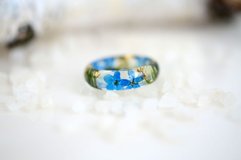 Resin Ring Statement Ring Resin Jewelry Flower Resin Ring Etsy