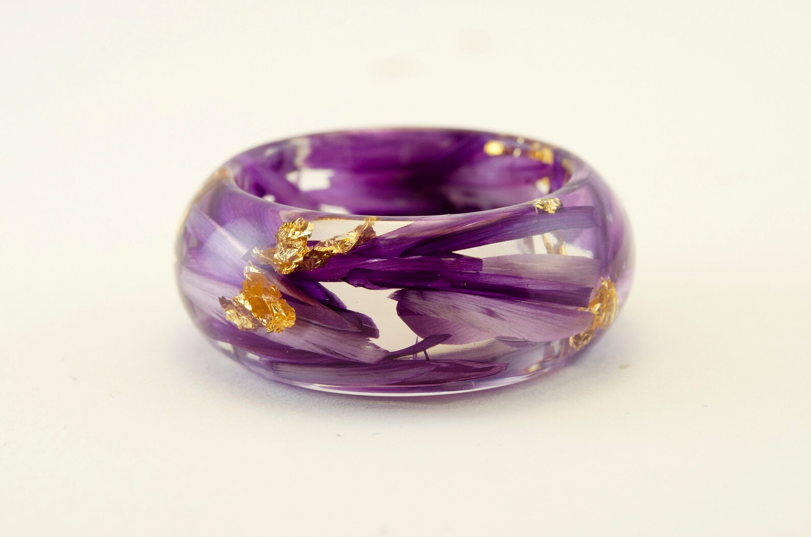 Violet Flower Resin Ring. Wedding Day Resin Ring With Purple Etsy