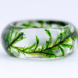 Real Moss Ring,  statement ring Nature resin green moss ring, Terrarium jewelry, Botanical resin ring, Forest jewelry