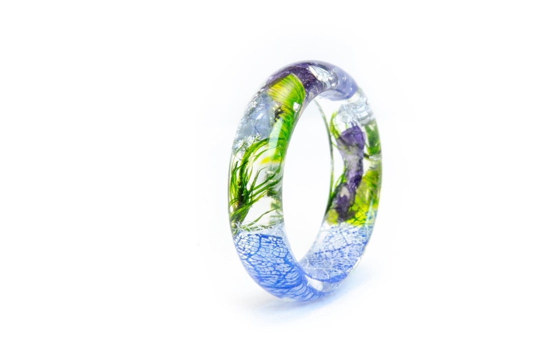 Nature Resin Ring With Bells Nature Moss - Etsy