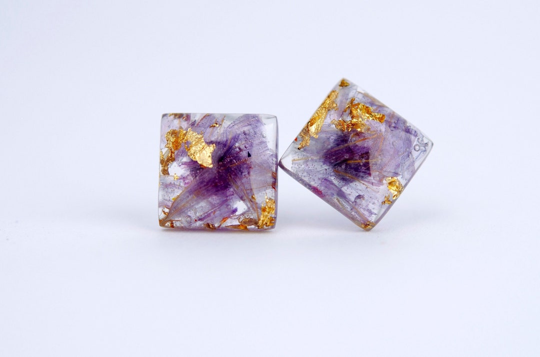 Butterfly Orchid Stud Earrings Papaya Orange