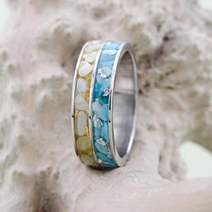 Ukraine Flag Titanium Ring. Titanium Rings Ukraine, Jewelry Ukraine, Ring Blue and Yellow Ukraine, Band Stand With Ukraine Unisex Ring