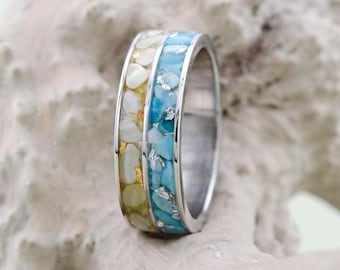 Ukraine Flag Titanium Ring. Titanium Rings Ukraine, Jewelry Ukraine, Ring Blue and Yellow Ukraine, Band Stand With Ukraine Unisex Ring