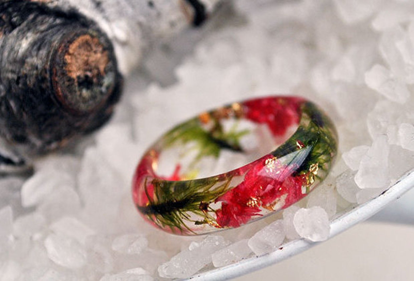 Real Moss Ring Nature Resin Green Moss Ring Terrarium Jewelry Etsy